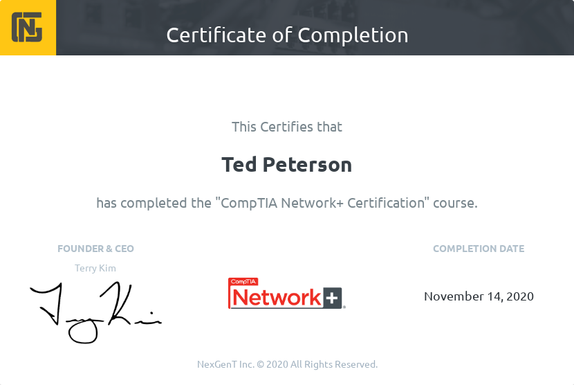 Ted Certificate Example Ted P. - 15 years IT experience | LinkedIn